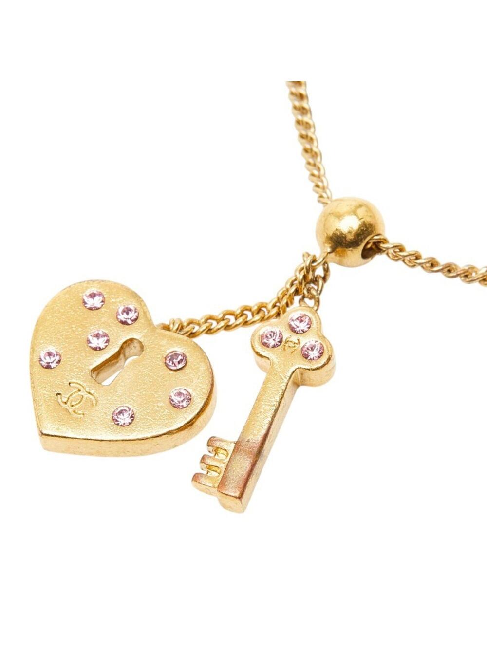 Chanel Cc Logo Heart Key Bracelet Metal #275745C59B - Picture 3 of 6